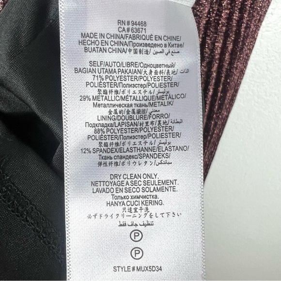 BCBGMAXAZRIA Yasmin One Shoulder Pleated Metallic Evening Gown size M - Picture 8 of 10